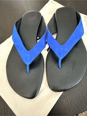 Zara Royal Blue Suede Women's Slip-On Sandals